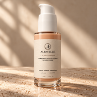 Albavelle · serum-packshot · imagen de campaña recreada con IA; no representa resultados.